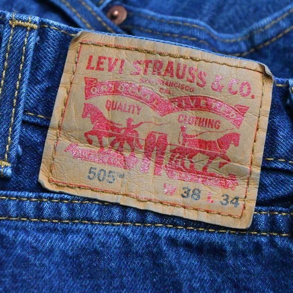 Levi's 38 x 34 505 Straight Leg Dark Wash Denim Jeans - Picture 3 of 5